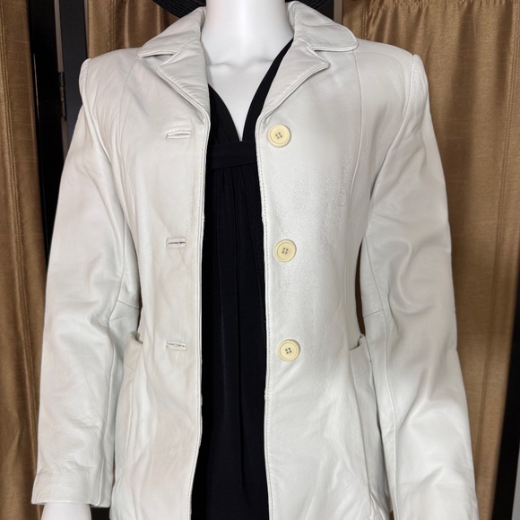 MS Maxima 3 Button White Leather Size S - Picture 2 of 9